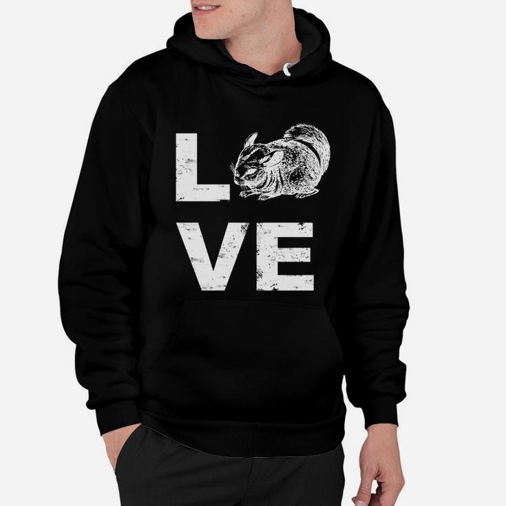 Katzenmotiv Herren Hoodie mit 'Love' Schriftzug, Schwarz