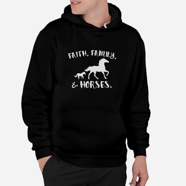 Kids Faith Family And Horses Riding Racing Racetrack Rodeo Hoodie