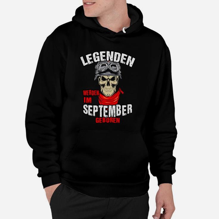 Legenden Geboren im September Hoodie, Herren mit Totenkopf-Design