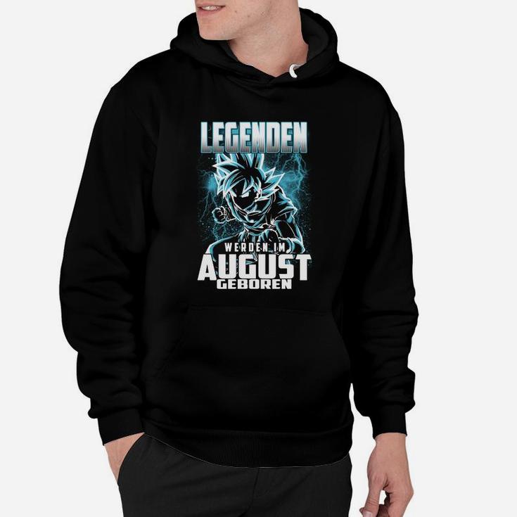 Legenden Werden Im August Geboren Hoodie, Schwarzes mit Blauem Drachen