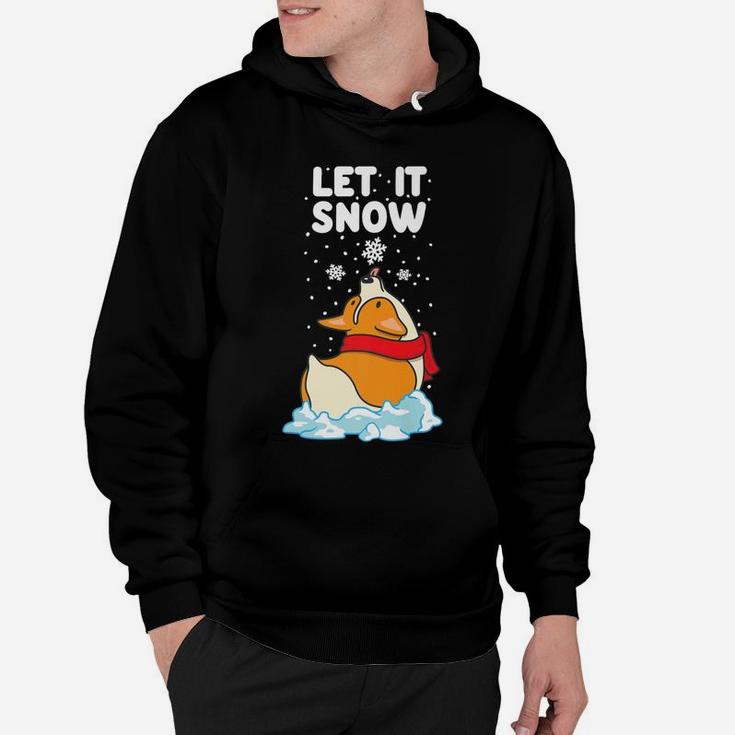 Let It Snow Corgi Christmas Funny Dog Lover Gifts Hoodie