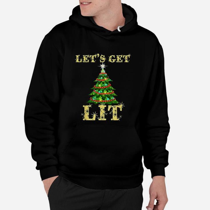 Let's Get Lit Drinking Funny Christmas Hoodie