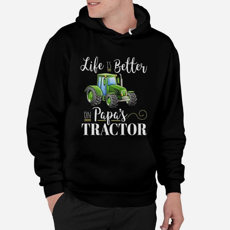 Life Is Better On Papas Tractor Funny Green Farm Quote Gift Hoodie