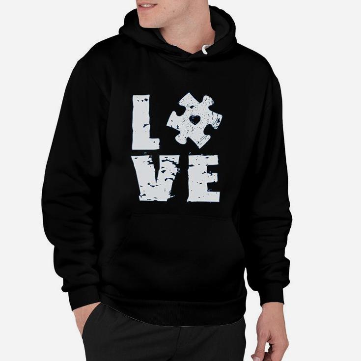 Love Puzzle Autism For Men Autsm Awareness Puzzle Gifts Hoodie