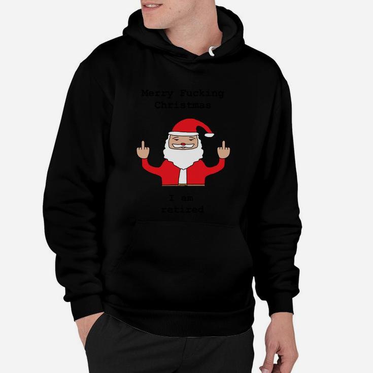 Lustiges Weihnachtsmann Grafik Hoodie, Witziges Weihnachts-Hoodie Schwarz