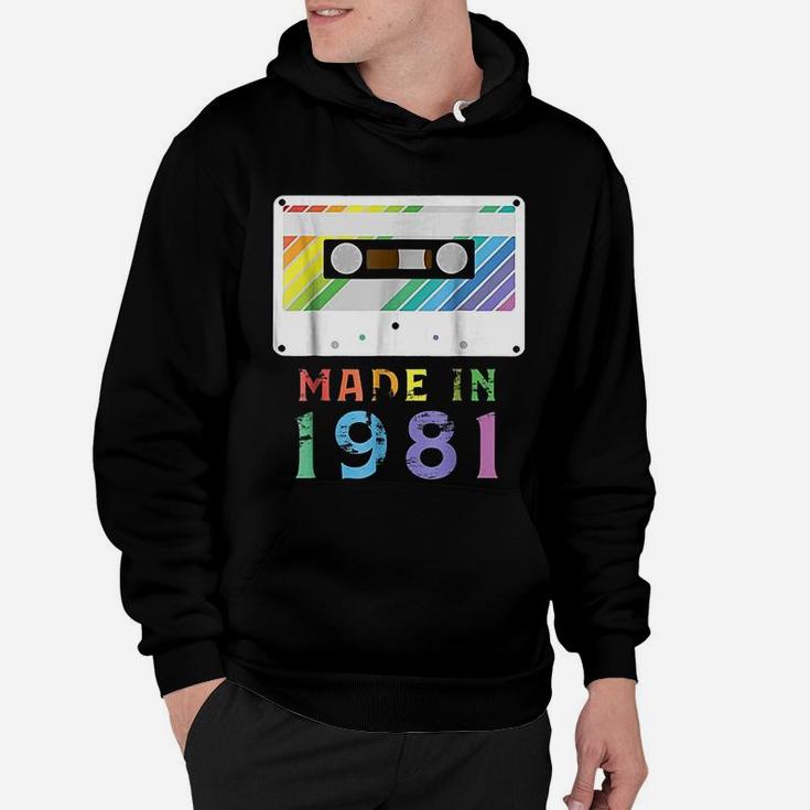 Made In 1981 Funny Retro Vintage Neon Gift Hoodie