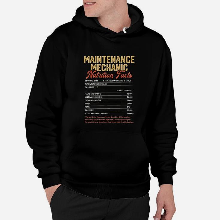 Maintenance Mechanic Nutrition Facts Funny Vintage Hoodie