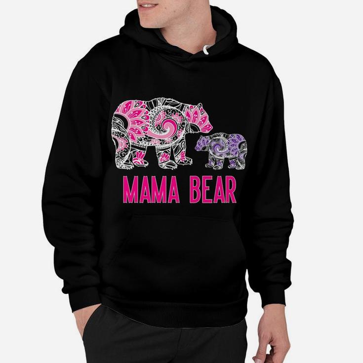 Mama Bear Floral Mama Bear Baby Bear Mandala Purple Hoodie