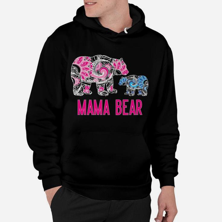 Mama Bear Floral Mama Bear With Baby Bear Mandala Hoodie