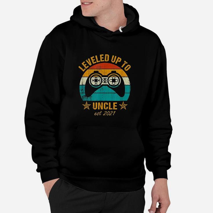 Men Leveled Up To Uncle 2021 Promoted To Uncle Vintage Gamer Hoodie
