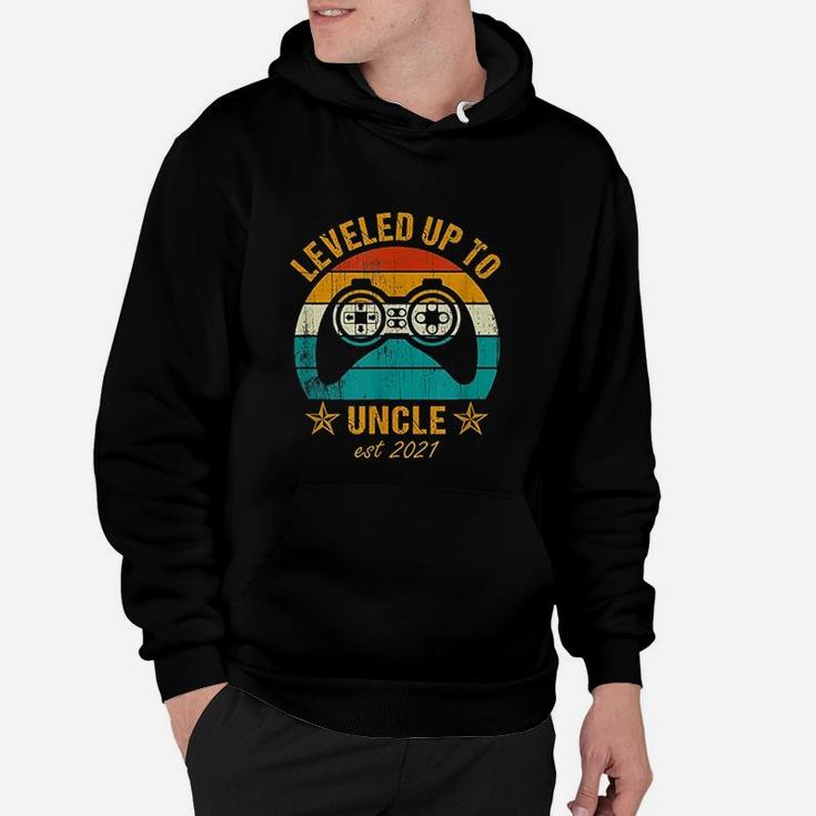 Men Leveled Up To Uncle 2021 Promoted To Uncle Vintage Gamer Hoodie