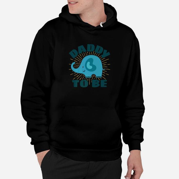 Mens Daddy To Be Elephant Blue Baby Shower Gender Reveal Hoodie