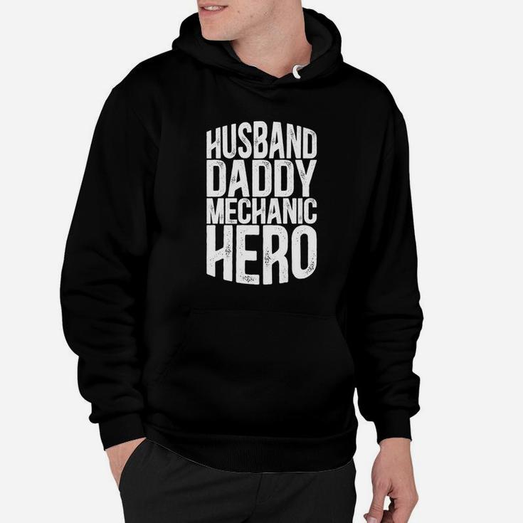 Mens Husband Daddy Mechanic Hero Mechanic Fathers Day Premium Hoodie