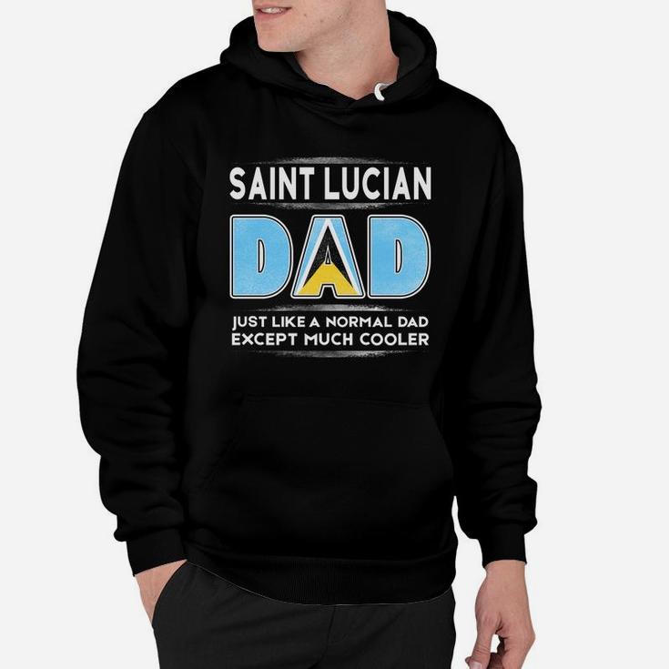 Mens Saint Lucia Dad Is Cooler Promoted To Daddy Hoodie