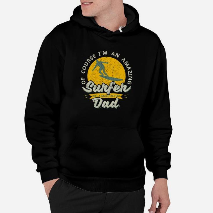 Mens Surfer Dad Fathers Day Vintage Perfect Wave Barrel Gift Premium Hoodie