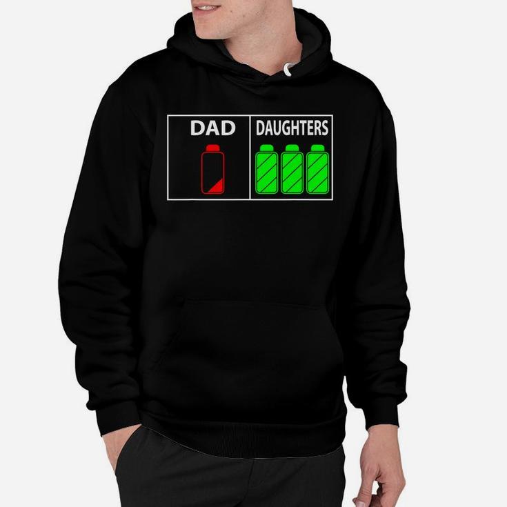 Mens Triplet Dad Of Three Daughters Shirt Funny Fathers Day Gift Hoodie