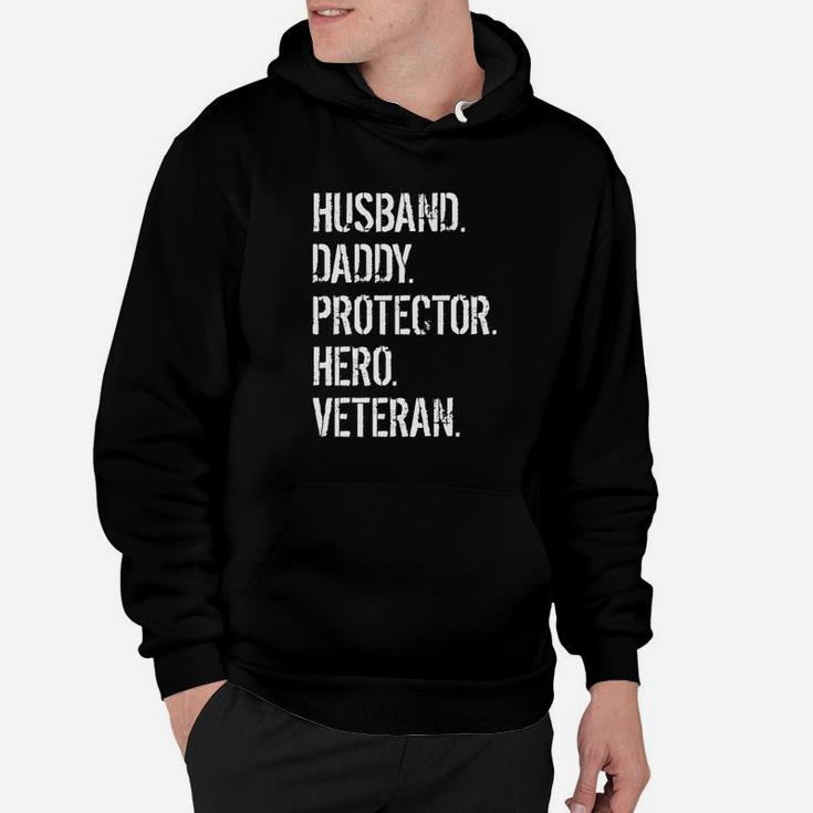 Mens Veteran Father Gift Husband Daddy Protector Hero Premium Hoodie