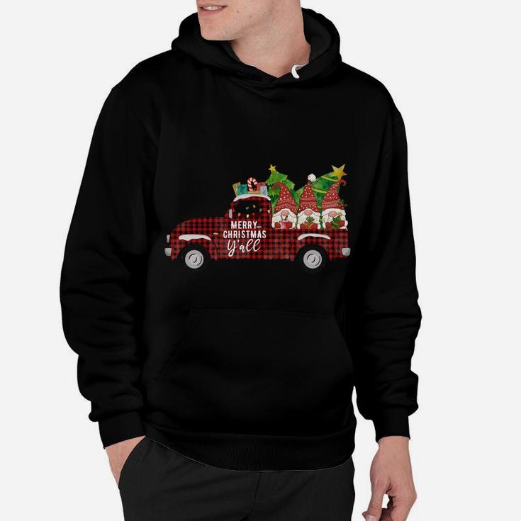 Merry Christmas Gnomes Red Plaid Truck Xmas Tree Happy Vacation Hoodie