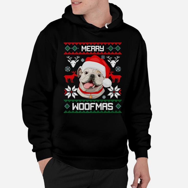 Merry Woofmas English Bulldog Christmas Dog Gift Hoodie