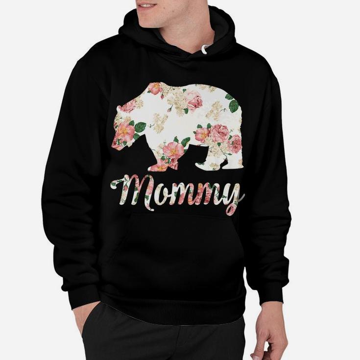 Mommy Bear Floral Family Christmas Matching Gift Hoodie