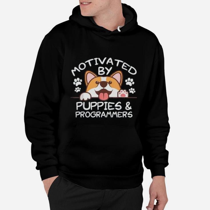 Motivated By Puppies And Programmers Programmer Gift Hoodie