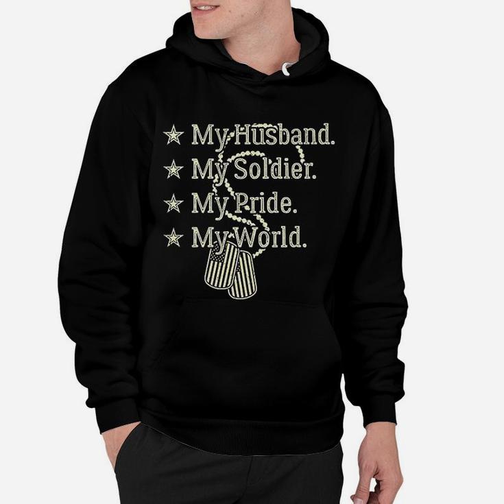 My Husband Is A Soldier Hero Proud Military Wife Army Spouse Hoodie