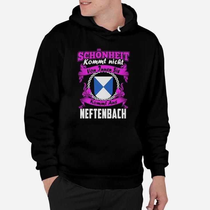 Neftenbach Spruch Schwarz Hoodie mit Emblem Design, Herrenmode