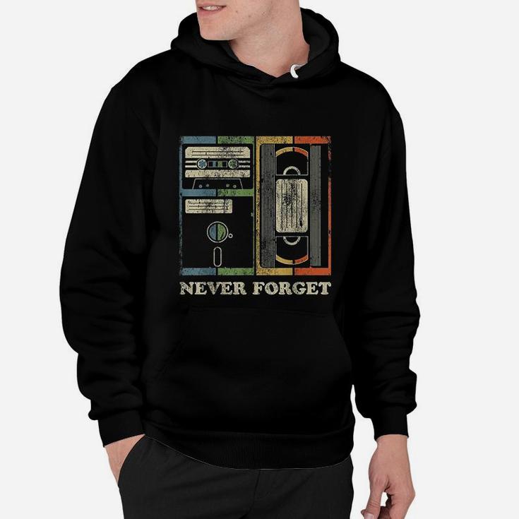 Never Forget Retro Vintage Cool 80s 90s Funny Geeky Nerdy Hoodie