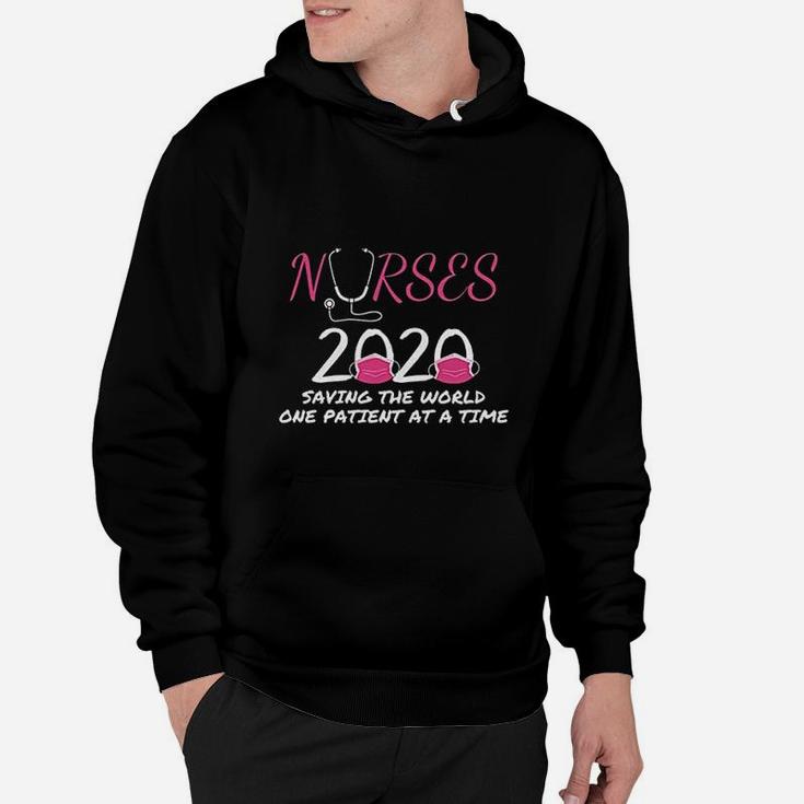 Nurse Nurses 2020 Saving The World One Patient At A Time Hoodie
