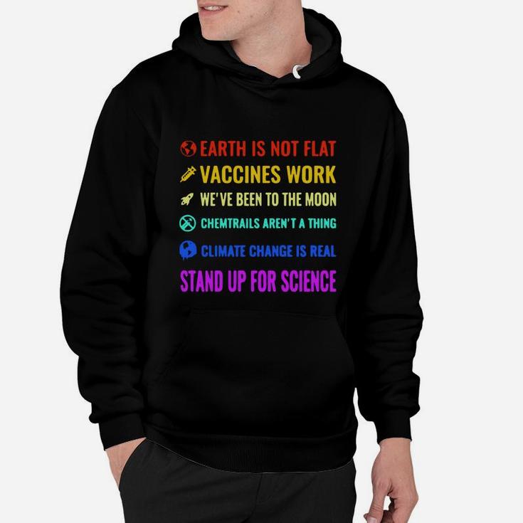 Official Lgbt Earth Is Not Flat Vaccines Work We ‘ve Been To The Moon Hoodie