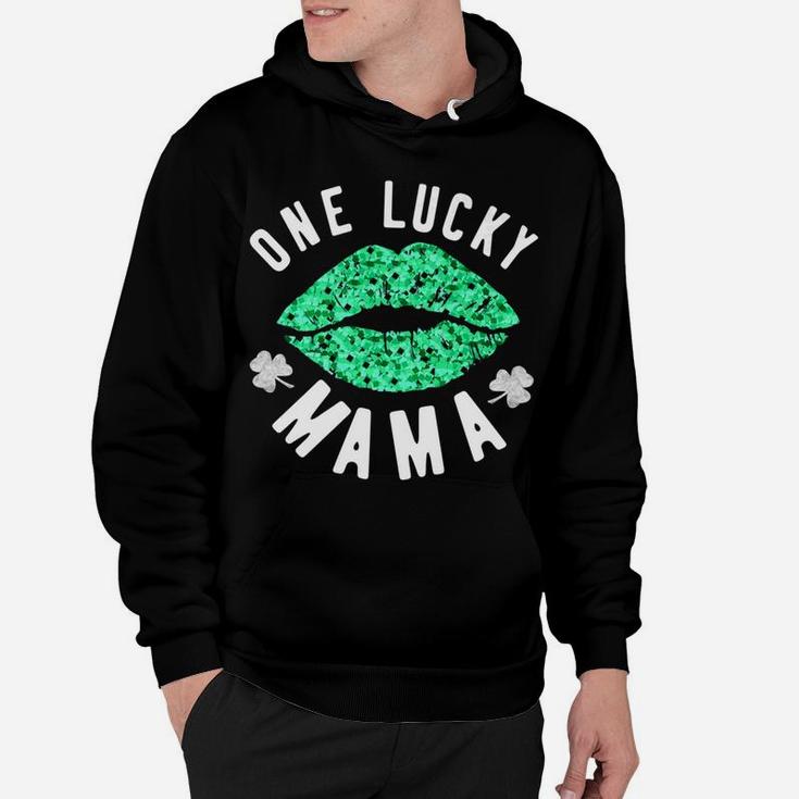One Lucky Mama Green Lips St Patricks Day Hoodie