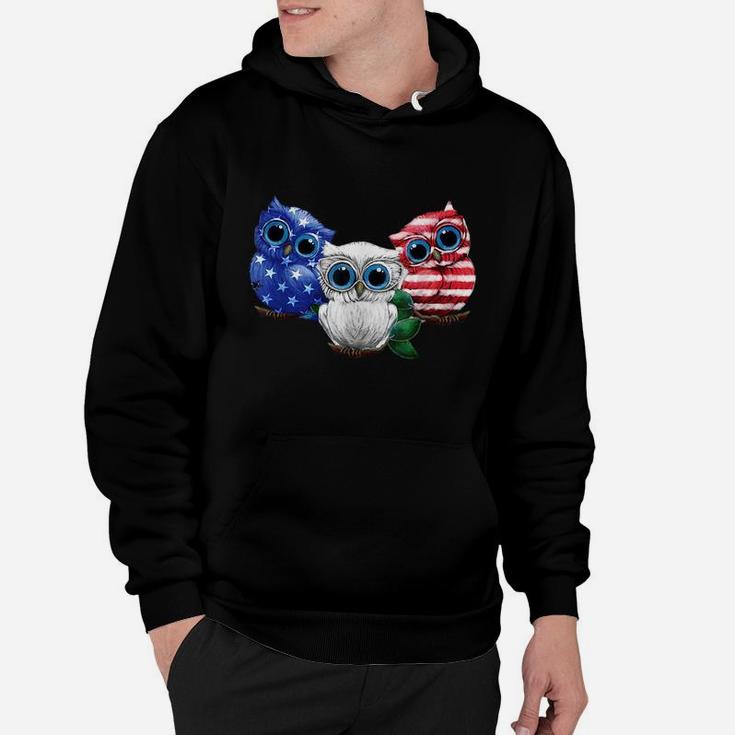 Owls American Flag 4th Of July Owl Independence Day Owl Usa Shirt Hoodie