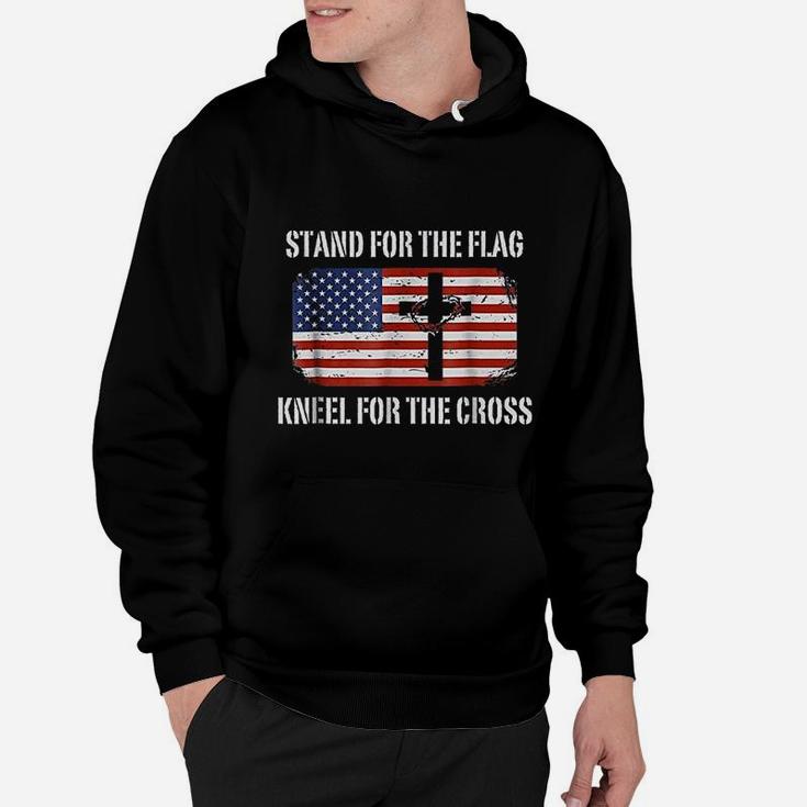 Patriotic Stand For The Flag Kneel For The Cross Hoodie Seseable UK