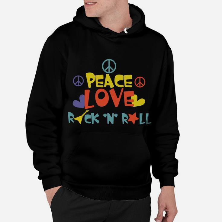 Peace Love Rock Roll Hippie Heart Peace Sign Hoodie