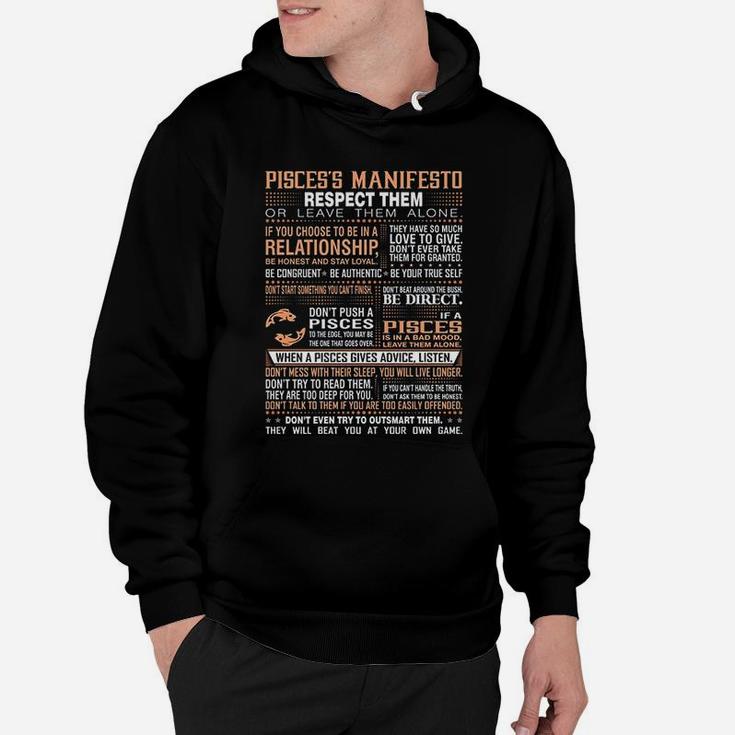 Pisces Manifesto Respect Or Leave Them Alone Zodiac Hoodie