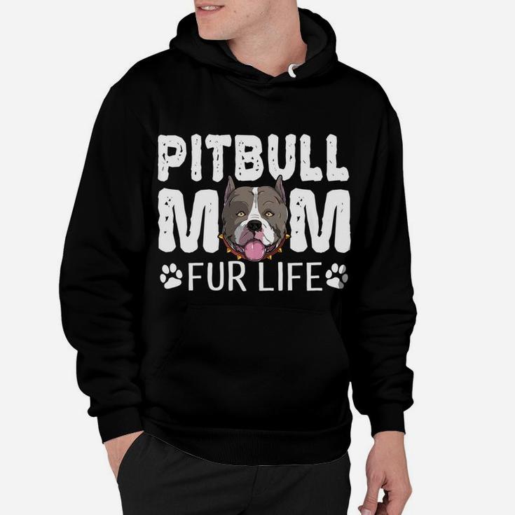 Pitbull Mom Fur Life Funny Dog Mothers Day Pun Cute Hoodie