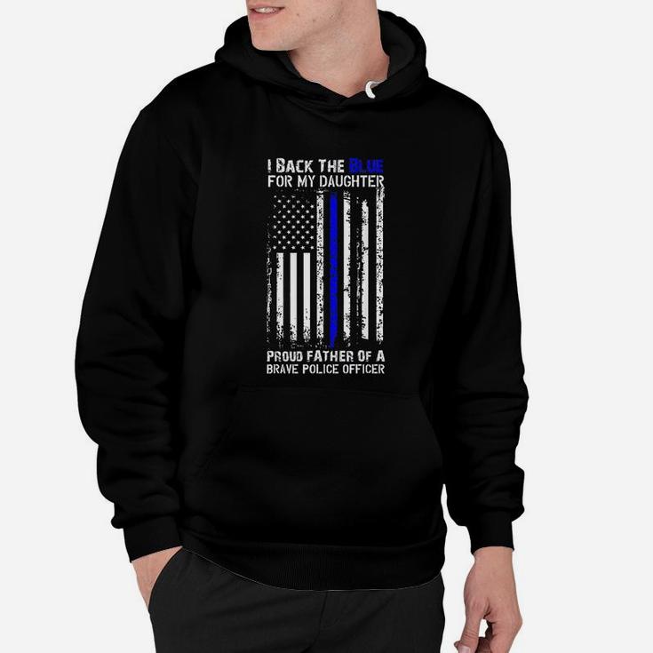 Police Flag Back The Blue For My Daughter Proud Dad Hoodie