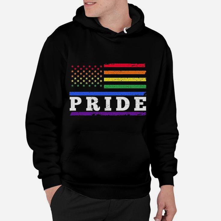 Pride Lgbt Rainbow American Flag Gay Pride Rainbow Hoodie
