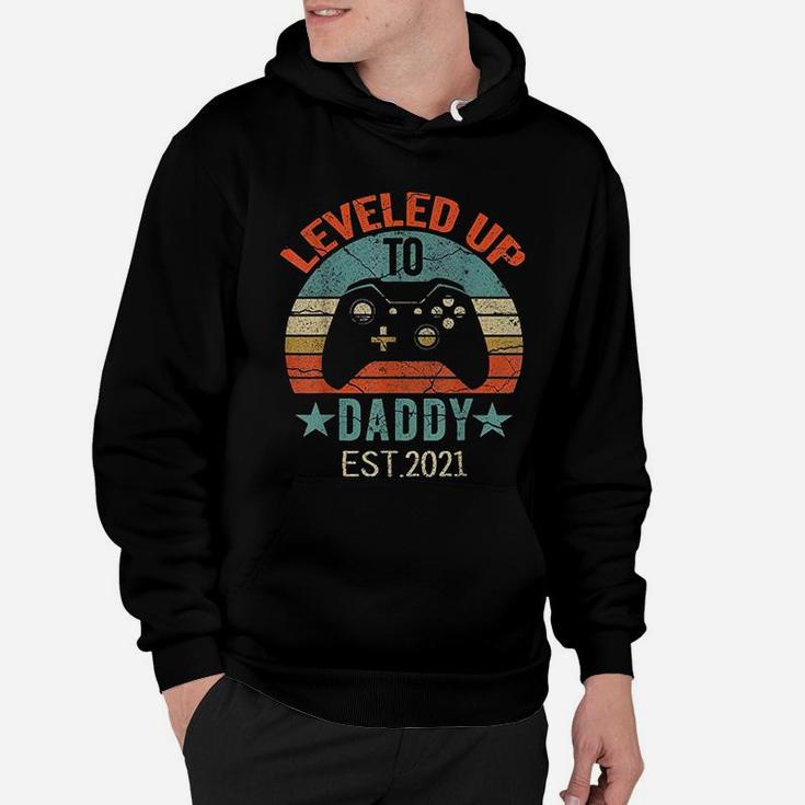 Promoted To Daddy Est Vintage Men Leveled Up To Dad Hoodie