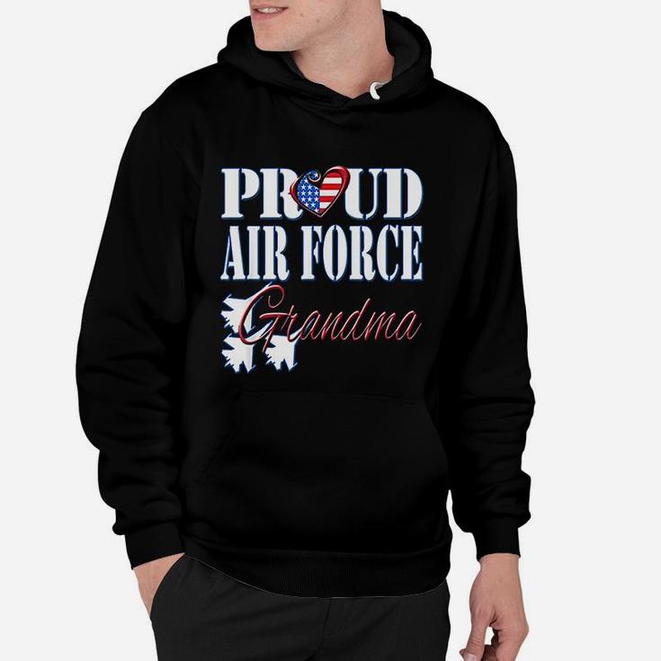 Proud Air Force Grandma Us Heart Military Hoodie