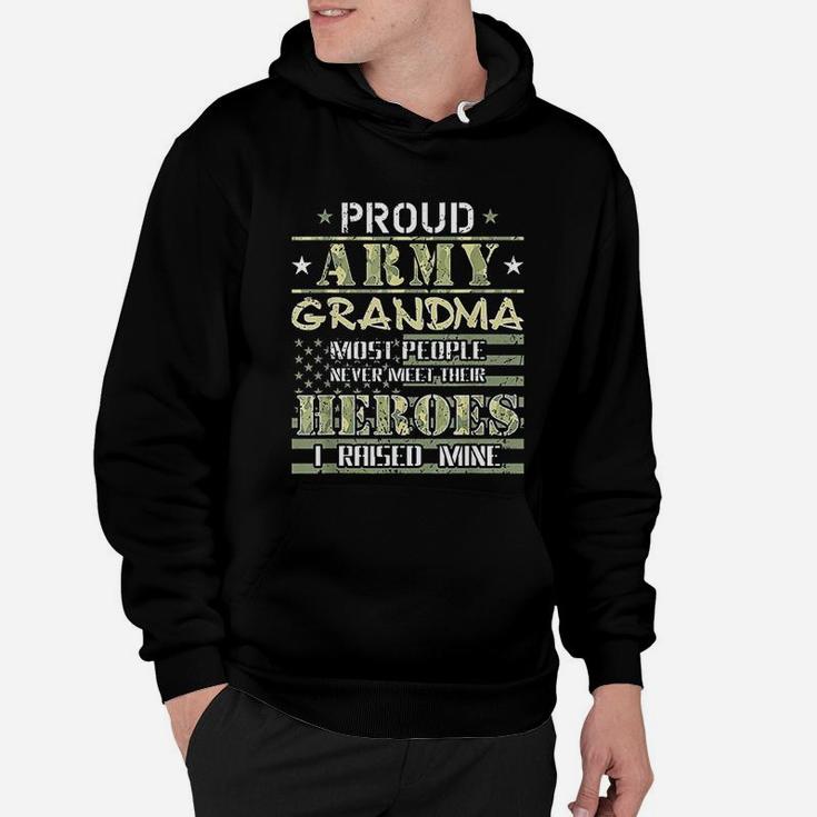 Proud Army Grandma I Raised My Heroes Camo Army Grandmother Hoodie