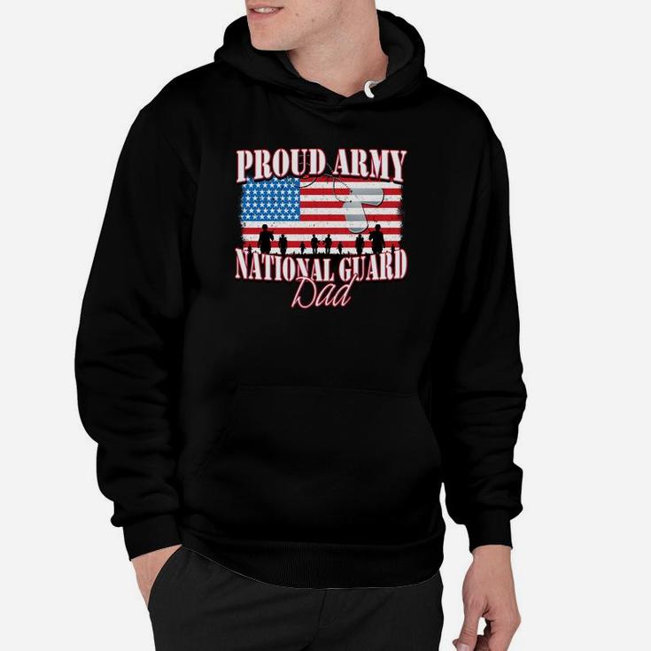 Proud Army National Guard Dad Dog Tag Flag Shirt Fathers Day Hoodie