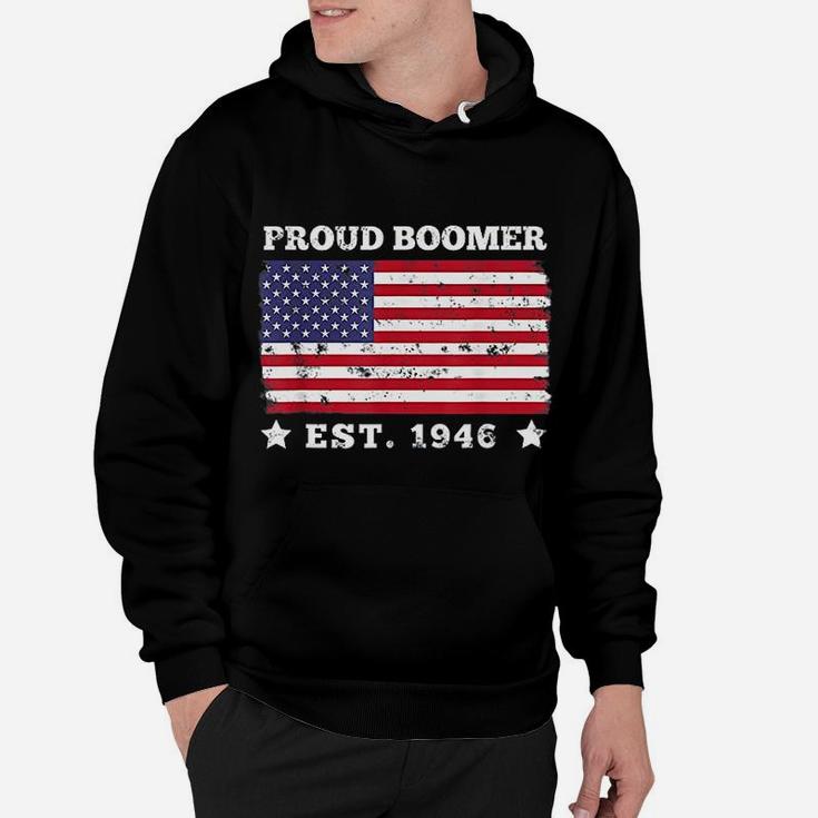 Proud Boomer Est 1946 Funny Gift Usa Patriotic Meme Gift Hoodie
