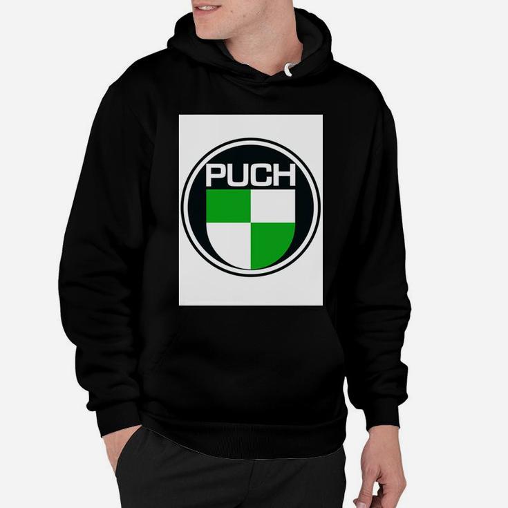 Puch-Logo Klassisches Schwarz Hoodie für Motorradfans