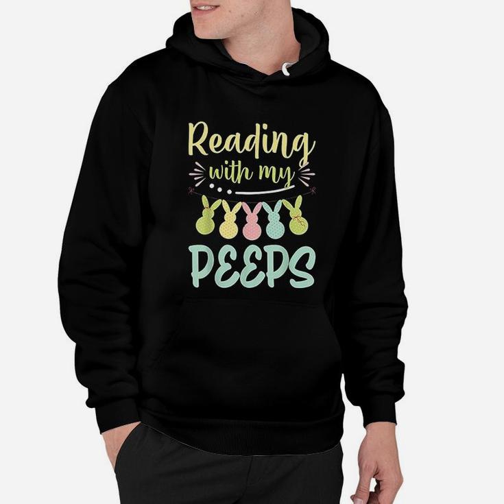 Reading With My Peps Fun Book Reading Easter Teacher Day Hoodie
