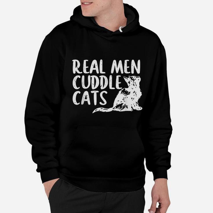 Real Men Cuddle Cats Funny Cat People Hoodie