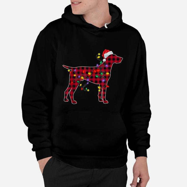 Red Plaid German Shorthaired Pointer Dog Christmas Hoodie