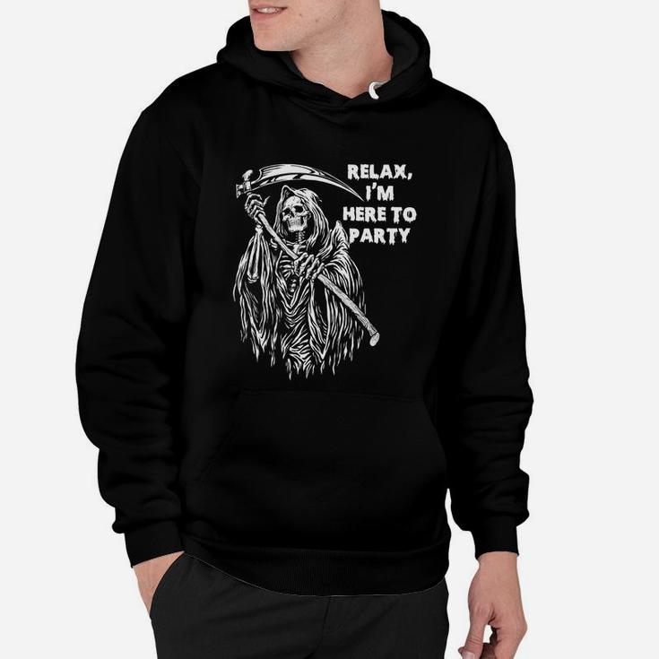 Relax Im Here To Party Funny Grim Reaper T Shirt Hoodie