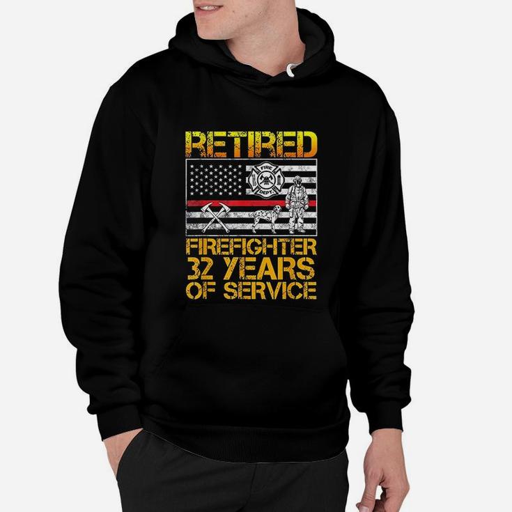 Retired Firefighter Gifts For Men 32 Years Retirement Hoodie