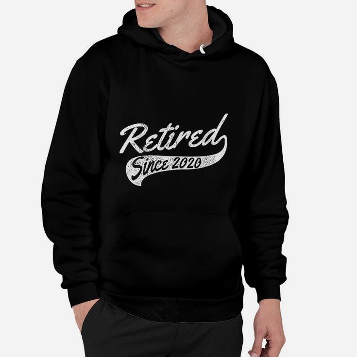Retired Since 2020 Funny Vintage Retro Retirement Gift Hoodie